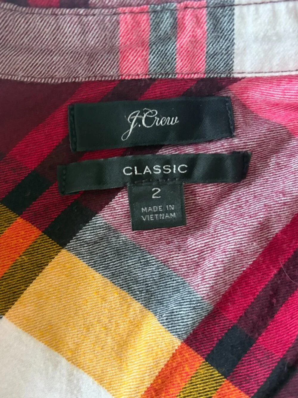 Rare vintage J. Crew colorful women's flannel